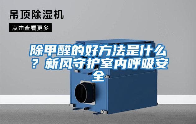 除甲醛的好方法是什么？新風守護室內呼吸安全