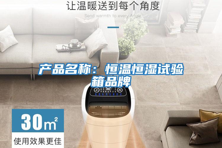 產品名稱:恒溫恒濕試驗箱品牌